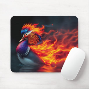 Stunning Flame-boyant Firebird Hot Mandarin Duck Mouse Pad