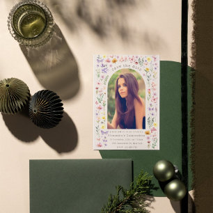 Stunning Floral Arch Quinceañera Custom Photo Invitation