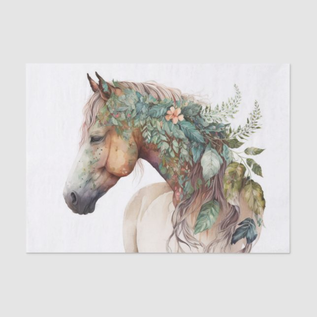Stunning Floral Horse Tissue Paper (Front)