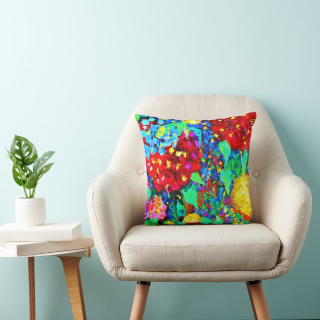 Stunning Floral Patterns Throw Pillow (Chair)