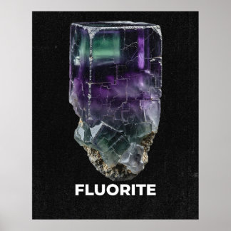 Stunning Fluorite Crystal Specimen Poster