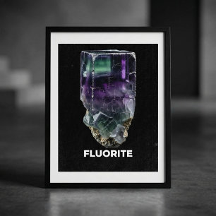 Stunning Fluorite Crystal Specimen Poster