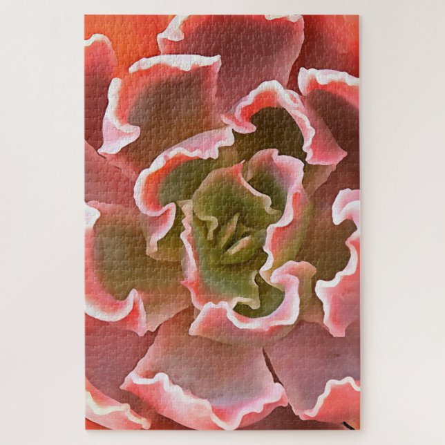 Stunning Garden Succulent Pink Tones Realistic Art Jigsaw Puzzle (Vertical)