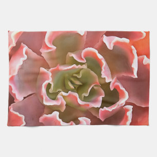 Stunning Garden Succulent Pink Tones Realistic Art Kitchen Towel