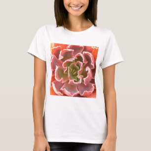 Stunning Garden Succulent Pink Tones Realistic Art T-Shirt