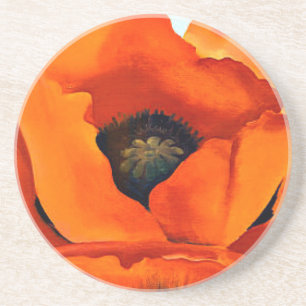 Stunning Georgia O'Keefe Red Poppy Flower 1927 Coaster