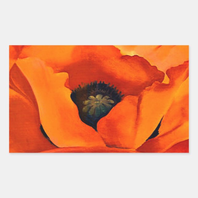 Stunning Georgia O'Keefe Red Poppy Flower Sticker (Front)