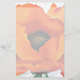 Stunning Georgia O'Keeffe Abstract Orange Poppy Stationery