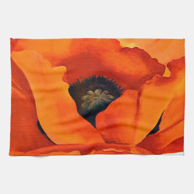 Stunning Georgia O'Keeffe Red Poppy Kitchen Towel (Horizontal)