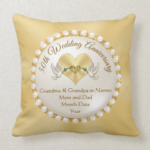 Stunning Gifts for 50 Year Wedding Anniversary Throw Pillow