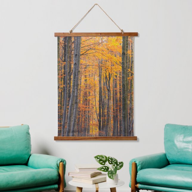 Stunning gold autumn forest hanging tapestry (Living Room)