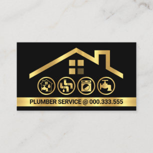 Stunning Gold Building Handyman Tools Business Card