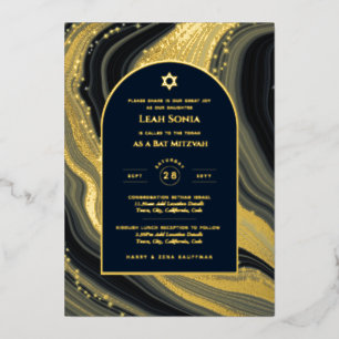 Stunning GOLD FOIL Agate Marble Bat Mitzvah