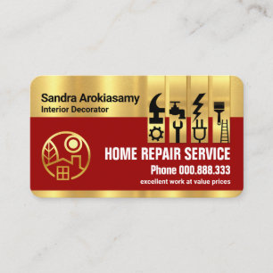 Stunning Gold Handyman Tools Tab Business Card