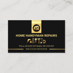 Stunning Gold Handyman Tools Tab Line Business Card