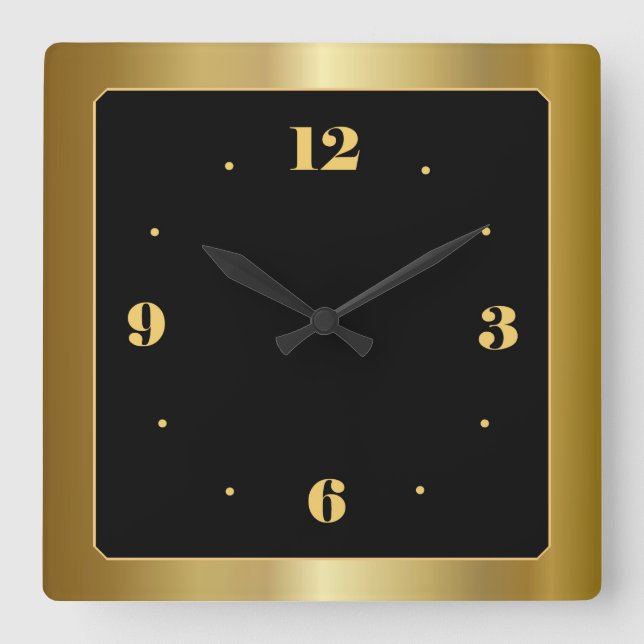 Stunning Gold with Black Centre Wall Clock (Front)