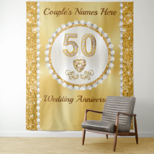 Stunning Golden, 50th Anniversary Backdrop, Tapestry