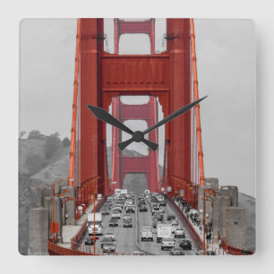 STUNNING! GOLDEN GATE BRIDGE CALIFORNIA USA SQUARE WALL CLOCK