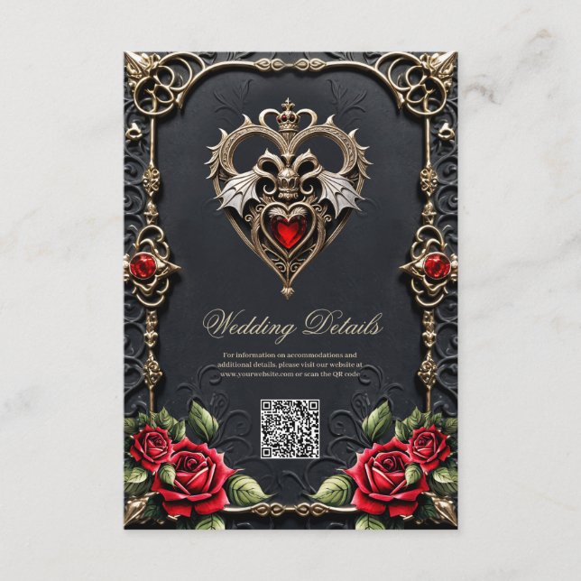 Stunning gothic heart  enclosure card (Front)