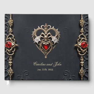 Stunning gothic heart guest book
