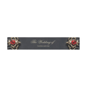 Stunning gothic heart invitation belly band