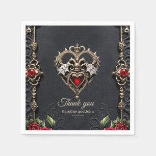 Stunning gothic heart napkin