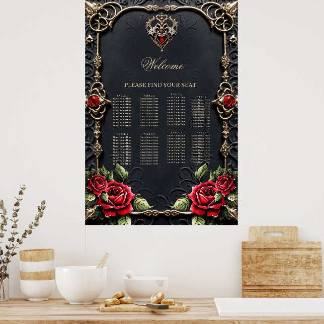 Stunning gothic heart poster (Kitchen)