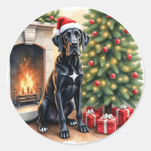 Stunning Great Dane Christmas  Classic Round Sticker