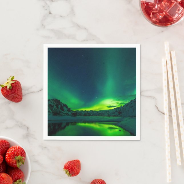 Stunning Green Aurora Napkin (Insitu)
