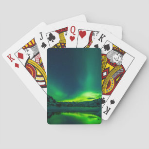 Stunning Green Aurora Playing Cards