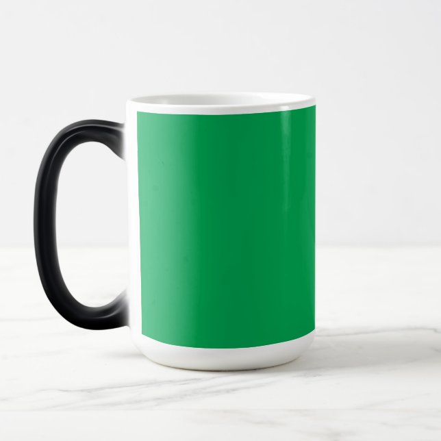 Stunning Green Background with White Border Design Magic Mug (Left)