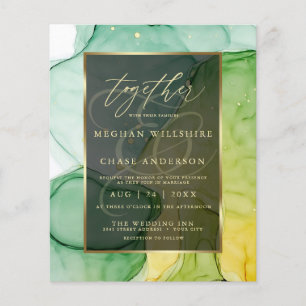 Stunning Greens and Golds Liquid Abstract Ink