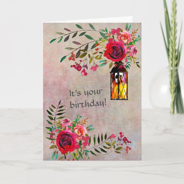 Stunning Happy Birthday Floral Card (Front)