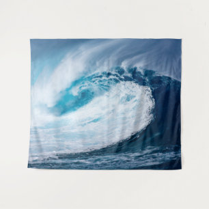 Stunning huge surfing wave tapestry