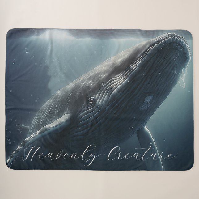 Stunning Humpback Whale Sherpa Blanket (Front (Horizontal))