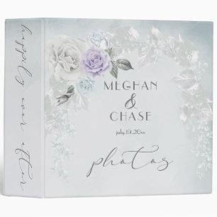 Stunning Ice Blue - Lilac and White Roses Binder