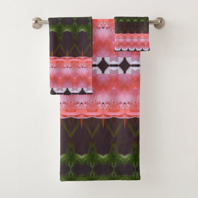 Stunning in Plum and Coral Bath Towel Set (Insitu)