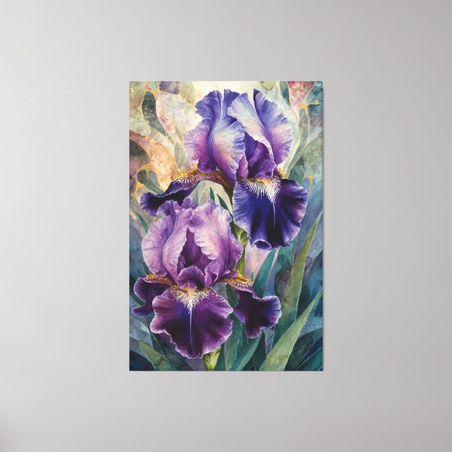 *~* Stunning Iris  Flower Artsy Iris Painting AP84 Canvas Print (Front)