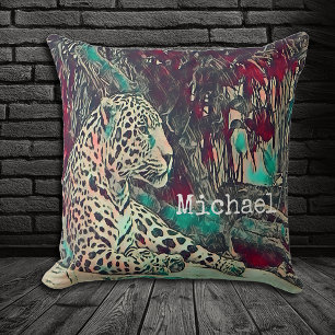 Stunning Jaguar Personalized Throw Pillow