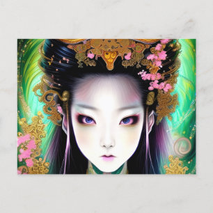 Stunning Japanese Girl Gothic Fantasy  Postcard