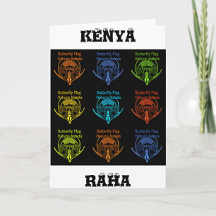 Stunning Kenyan Butterfly Flag Typography Elegant Card