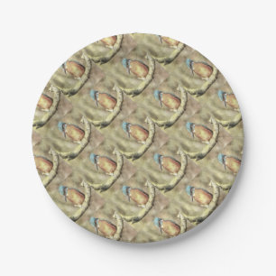 Stunning Kingfisher In Watercolor Paper Plate