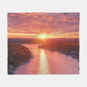 Stunning Lake of the Ozarks Sunset Photography Fleece Blanket