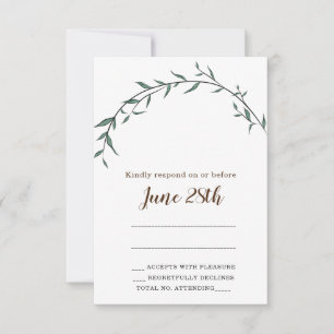 Stunning Leaf Jewish Rsvp Card & Envelope