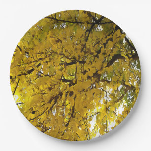 Stunning Leaves Autumn Vibes Abstract Art Paper Plate