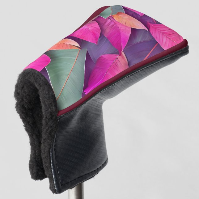 Stunning Leaves Pattern  Golf Head Cover (3/4 Front)