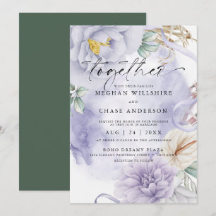 Stunning Lilac Watercolor Floral Invitation