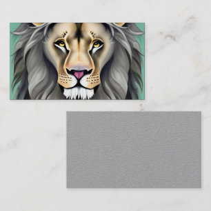 Stunning Lion with Pastel Long Soft Fur Triptych Business Card