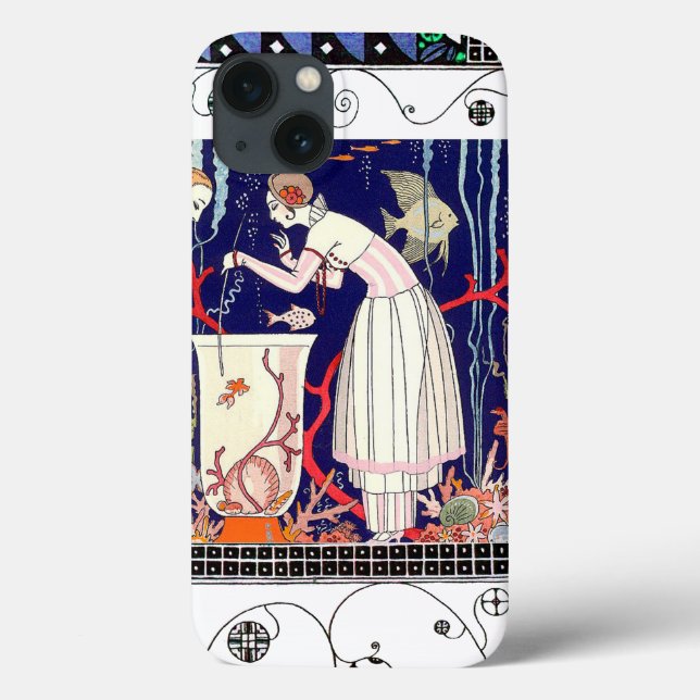 STUNNING LITTLE FISH ,ART DECO BEAUTY FASHION Case-Mate iPhone CASE (Back)