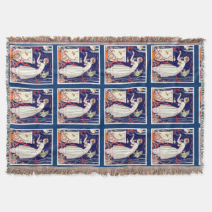 STUNNING LITTLE FISH,ART DECO BEAUTY FASHION THROW BLANKET